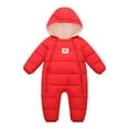 thumbnail image 1 of SYNPOS Infant Boys Girls Winter Snowsuit Jumpsuit Baby Warm Padded Coat Hooded Puffer Jacket Outfit 0-12 Month, 1 of 5