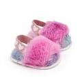 thumbnail image 1 of SYNPOS Infant Girls Plush First Walker House Shoes Toddler Princess Baby Soft Slippers, 1 of 6
