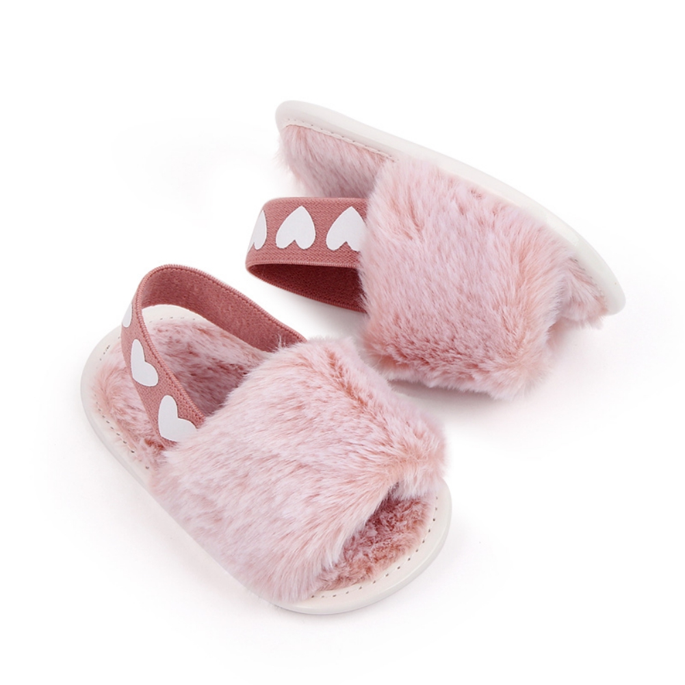SYNPOS Infant Girls Plush First Walker House Shoes Toddler Princess Baby Soft Slippers Walmart