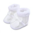 thumbnail image 1 of SYNPOS Infant Toddler Baby Girl Bow Winter Fleece Booties Anti-slip Newborn Snow Shoes, 1 of 6