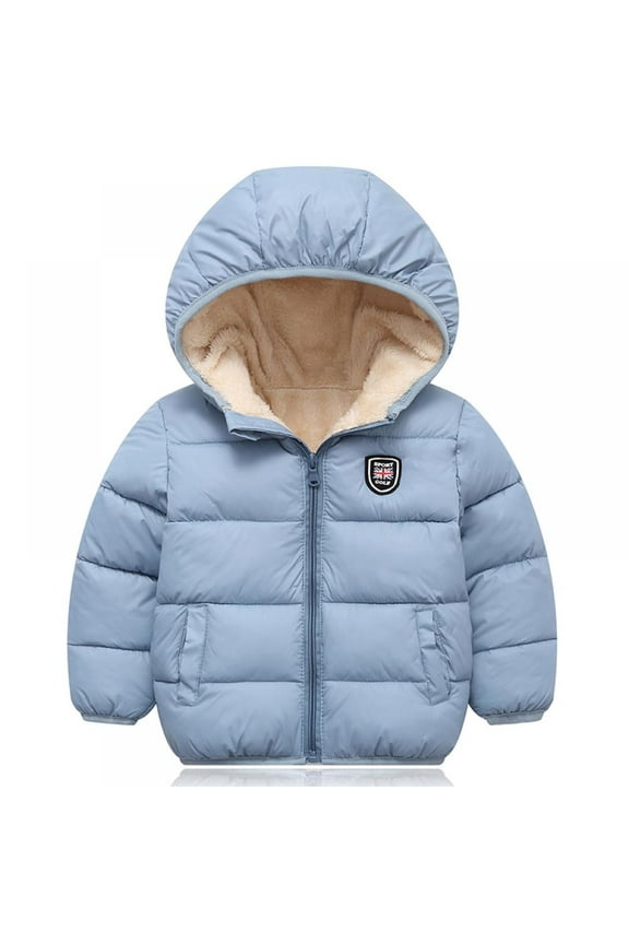 Kid Boys Girls Down Jacket Toddler Hood Thick Warm Winter Outerwear Snowsuit Coat For 2-7 Years