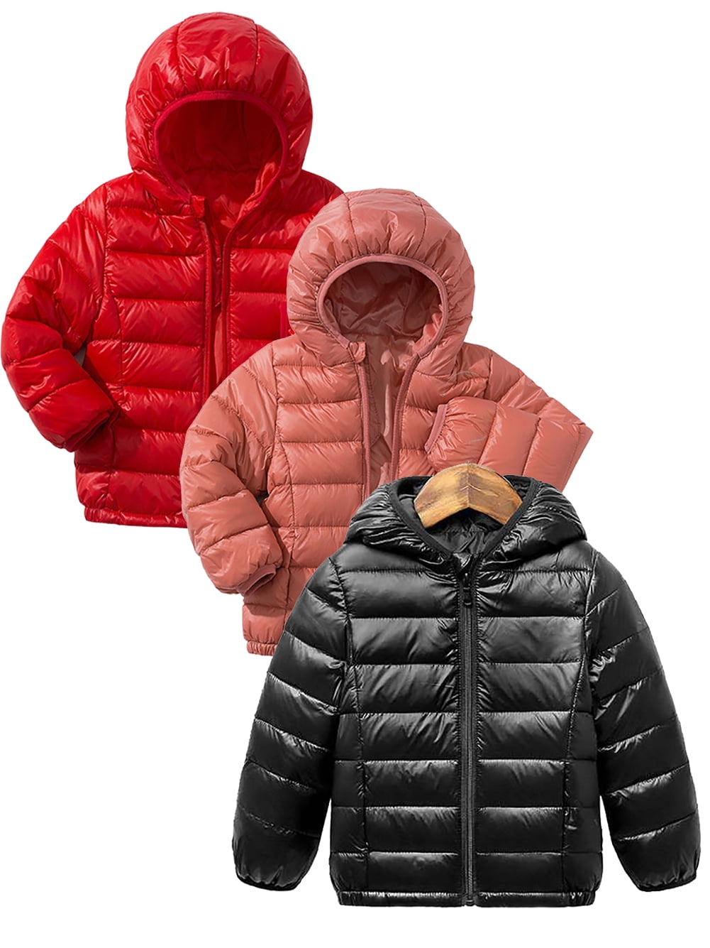 SYNPOS Kids Baby Boys Girls Winter Warm Coat Hooded Lightweight Down ...