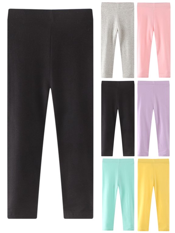 Kids Baby Girls Leggings Footless Cotton Skinny Thin Leggings Toddler Girls Solid Stretch Trousers 1-7 Years