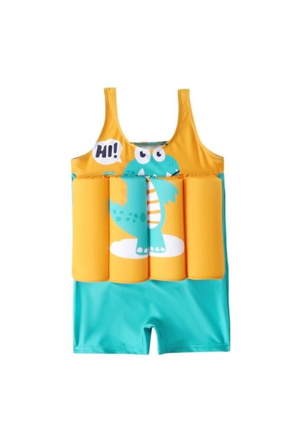 Kids Float Swimsuit Buoyancy Sticks for Baby Boys Girls One Piece Floating Swim Vest Training Aid Swimwear 2-9 Years