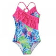 thumbnail image 1 of SYNPOS Kids Girl One Piece Bikini Swimsuits Toddler Ruffle Bathing Suit Summer Outfits Set 4-12 Years, 1 of 7