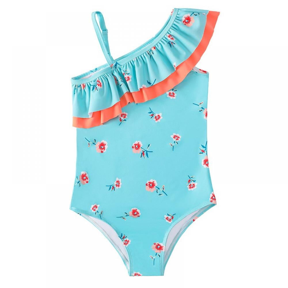 Sterntaler Baby Girls One Piece Swimsuit - Long Sleeve Floral Print With Ruffles, Nappy Insert