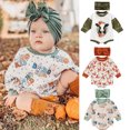 thumbnail image 1 of SYNPOS Newborn Baby Girls Rib Cute Oversized Sweatshirt Jumpsuit+Headband Outfits, 1 of 6