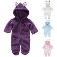 thumbnail image 1 of SYNPOS Newborn Baby Jumpsuit Hooded Fleece Rompers Long Sleeve Onesies Outwear Outfits 0-12 Months, 1 of 17