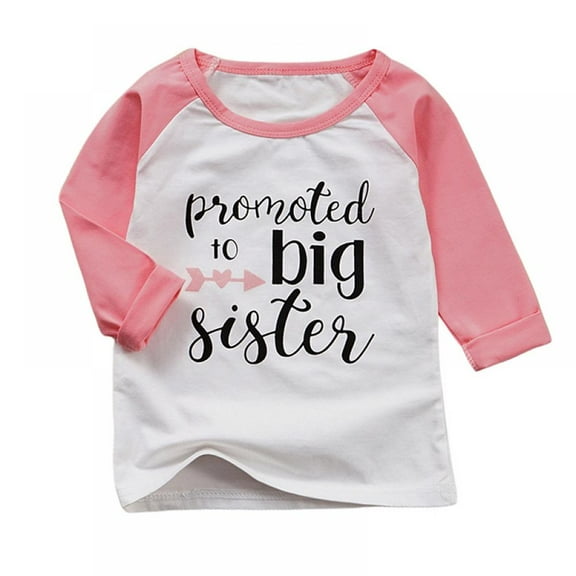 SYNPOS Promoted to Big Sister Shirt for Little Girls Toddler Baby Announcement Outfits 2-7 Years