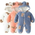 thumbnail image 1 of SYNPOS Toddler Baby Girls Boys Jumpsuit Snowsuit Fleece Hooded Romper Winter Warm Pajamas Bodysuits Outwear 0-24Months, 1 of 12