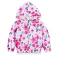 thumbnail image 1 of SYNPOS Toddler Baby Girls Pink Floral Windbreaker Thin Hooded Jacket, 1 of 10