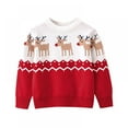 thumbnail image 1 of SYNPOS Toddler Kids Baby Girl Sweater, Cute Elk Print Christmas Sweaters Pullover Sweatshirt Top Fall Winter Clothes 2-7 Years, 1 of 6