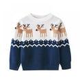 thumbnail image 1 of SYNPOS Toddler Kids Baby Girl Sweater, Cute Elk Print Christmas Sweaters Pullover Sweatshirt Top Fall Winter Clothes 2-7 Years, 1 of 3