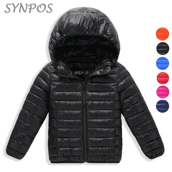 SYNPOS Toddler Little Big Child Boy Girl Lightweight Puffer Hooded Jacket Coat