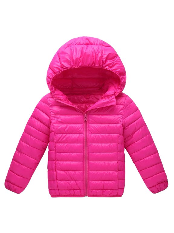 Toddler Little Big Child Boy Girl Lightweight Puffer Hooded Jacket Coat