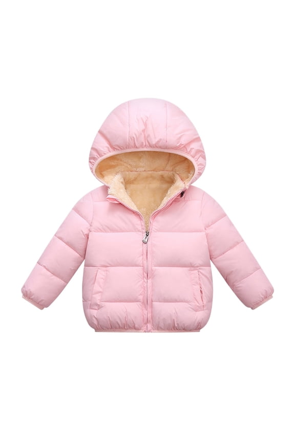 Toddler Little Boy Girl Fleece Hooded Puffer Jacket Winter Down Coat,3T