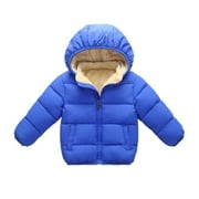 SYNPOS Toddler Little Boy Girl Fleece Hooded Puffer Jacket Winter Down Coat,5T