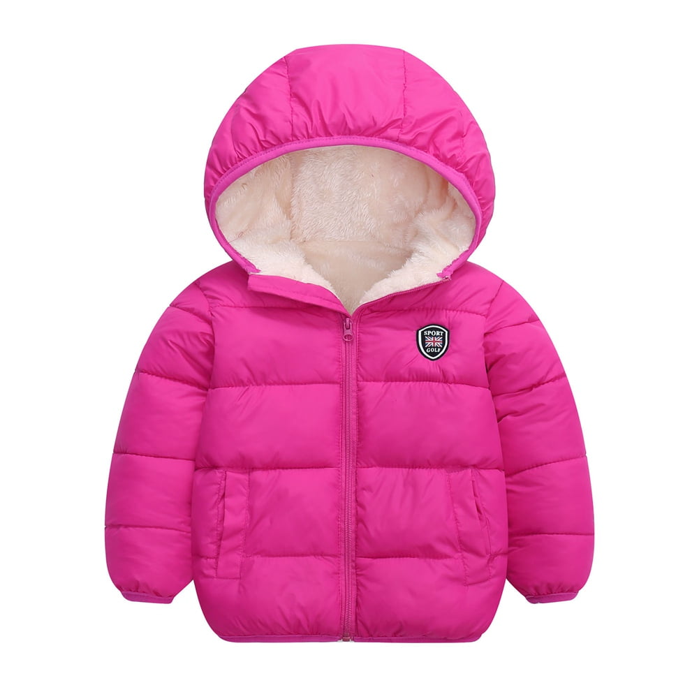 SYNPOS Toddler Little Boy Girl Winter Thicken Puffer Hooded Jacket Down