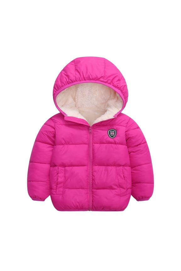 Toddler Little Boy Girl Winter Thicken Puffer Hooded Jacket Down Coat,5-6T