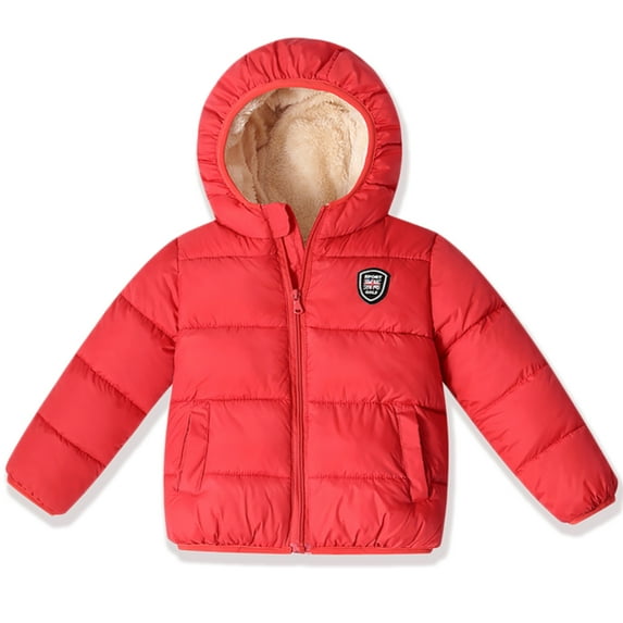 SYNPOS Toddler Little Boy Girl Winter Thicken Puffer Hooded Jacket Down Coat,6-7T