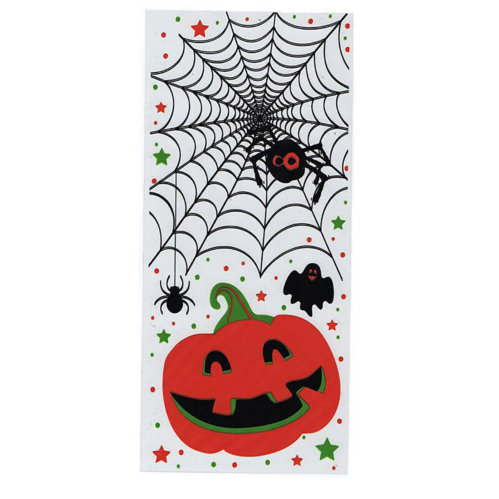 SYOSOF 50Pcs Halloween Candy Bag Pumpkin Halloween Gift Bags Plastic