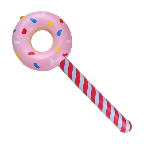 SYOT Inflatable Donut Lollipops Pool Float Donut Shape Balloon Lollipop Stick Donut Theme Party Supplies for Swimming Floating Summer Beach Games Party Decorations