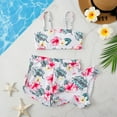 thumbnail image 1 of SYPNOS Girls Floral Two Pieces Bikini+Board Shorts Bathsuit Set 8-14Y Child Sports Swimsuit, 1 of 5
