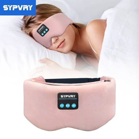 SYPVRY Bluetooth Mask With Music For Sleeping Airplane Travel Light Blocking Wireless Headphones