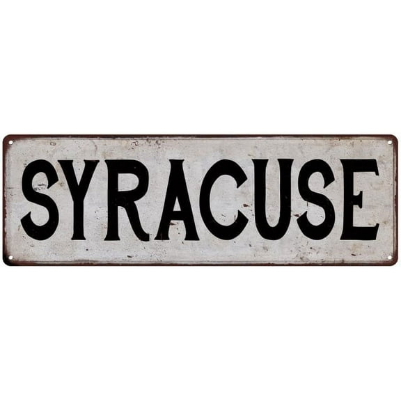 SYRACUSE Vintage Look Rustic Metal 6x18 Sign City State 106180041203