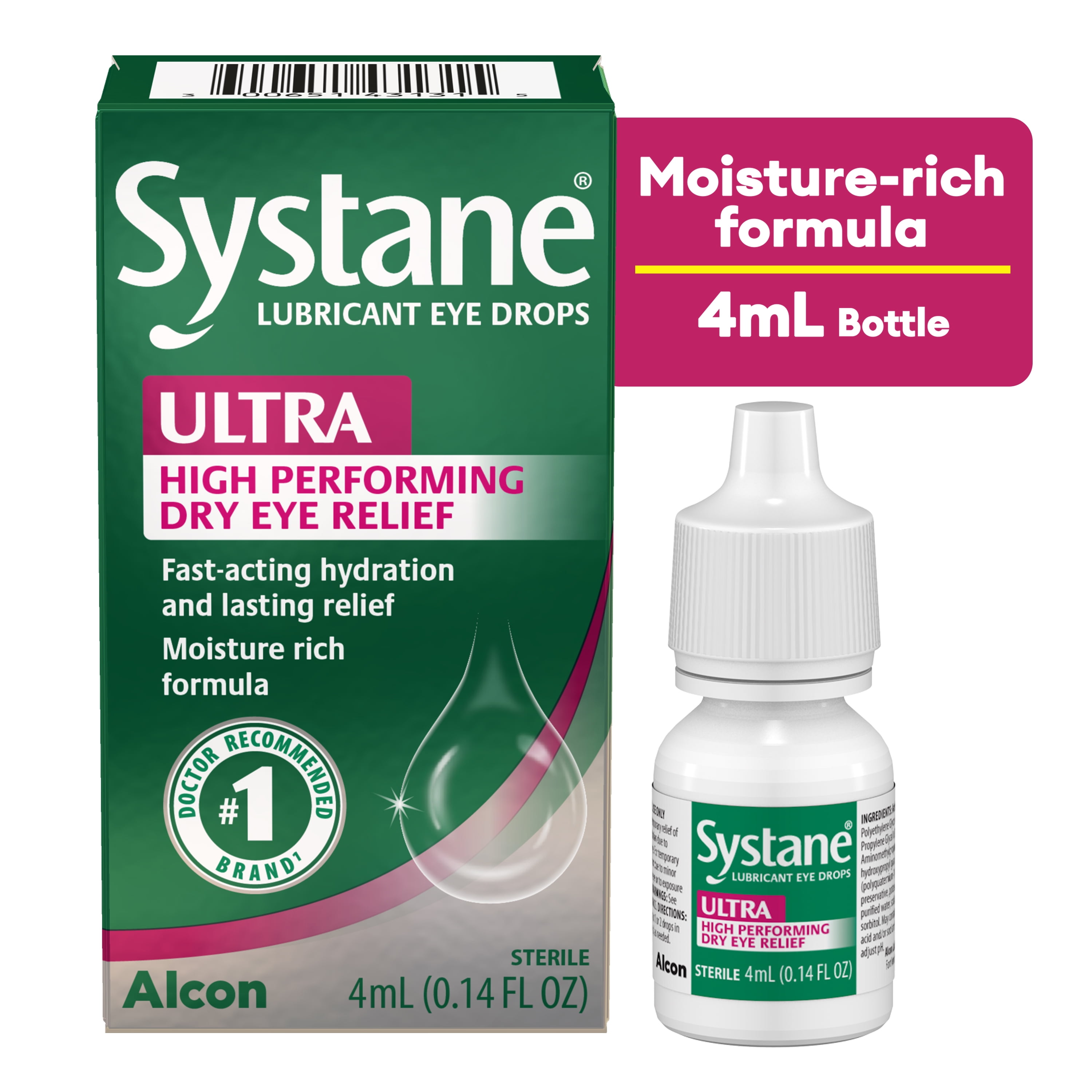SYSTANE ULTRA Lubricant Eye Drops for Daily Use for Dry Eye Symptoms, 4mL
