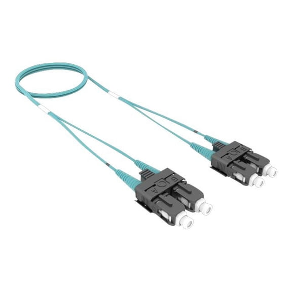 SYSTIMAX InstaPATCH 360 - Patch cable - SC/UPC multi-mode (M) to SC/UPC multi-mode (M) - 3 m - 0.1 in - fiber optic - duplex - OM4 - booted, indoor, riser - aqua