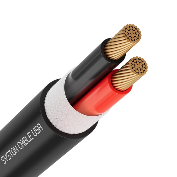 SYSTON 16/2 Speaker Wire Audio Cable Outdoor Direct Burial Indoor in Wall/in Ground, 16 Gauge 2 Conductors OFC Stranded Bare Copper Sunlight Water Resistant RoHS Compliant Bulk Cable, Black 20 FT