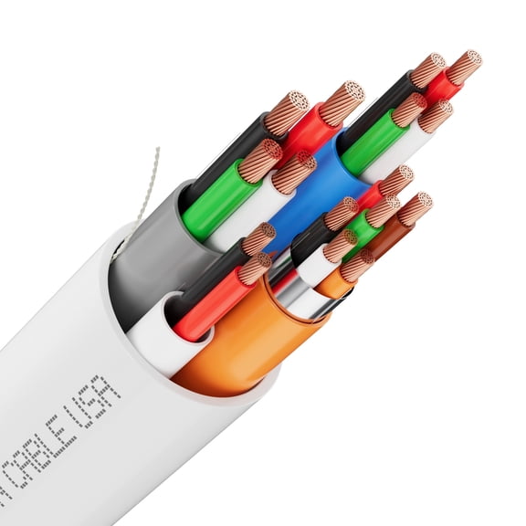 SYSTON Access Control Composite Cable - 18/4c+22/3pr OAS+22/2c+22/4c, CMP/CL3P/FT6, Stranded Copper Conductors, OSDP & Wiegand Compatible for Lock Power, Card Reader, Door Contact & Request to Exit