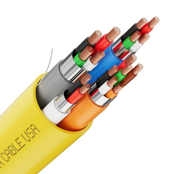 SYSTON Access Control Composite Cable - 18/4c OAS + 22/3pr OAS + 22/2c OAS + 22/4c OAS, CMP/CL3P Stranded Copper, OSDP & Wiegand Compatible for Lock Power, Card Reader for Noise-Sensitive Application