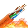 thumbnail image 1 of SYSTON CABLE TECHNOLOGY Cat 5E Ethernet Network Cable - 300 FT, 350MHz 24AWG Solid Bare Copper Wire Outdoor/Indoor, Bulk No Ends 10 Ft to 1000 Ft Available, Heat Resistant Plenum Rated - CMP Orange, 1 of 7
