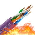 thumbnail image 1 of SYSTON CABLE TECHNOLOGY Cat 5E Ethernet Network Cable - 700 FT, 350MHz 24AWG Solid Bare Copper Wire Outdoor/Indoor, Bulk No Ends 10 Ft to 1000 Ft Available, Heat Resistant Plenum Rated - CMP Purple, 1 of 8