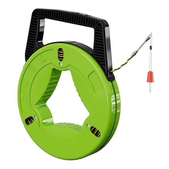SYSTON Fish Tape Steel Wire Puller 4mm 100 ft, Twist-shaped Fishing Wire Cable Puller with Shatterproof Cable Retractable Spring, for Walls and Electrical Conduit Wiring