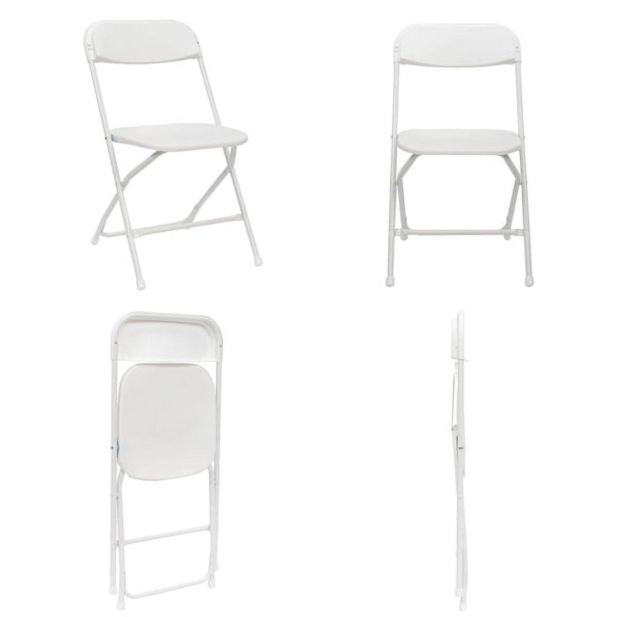 White Plastic and Metal Folding Chairs, 10-Pack