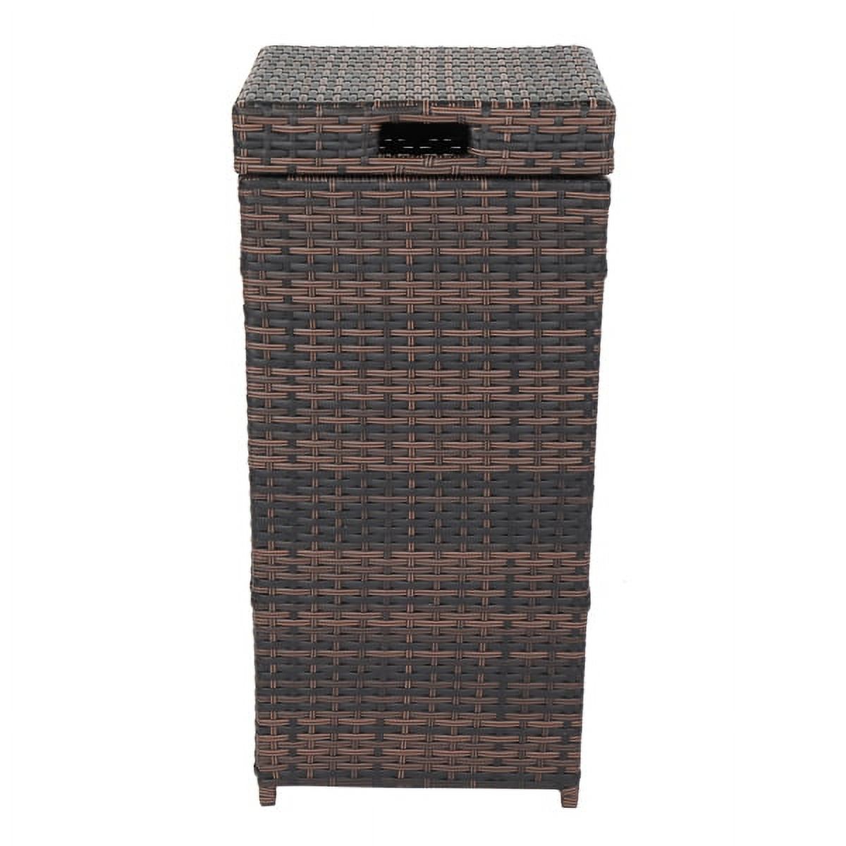 SYTHERS 27 Gallon Wicker Patio Trash Can, Rattan Large Outdoor Trash