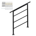 thumbnail image 1 of SYTHERS 3 Steps Black Handrails for Outdoor Steps, Adjustable Staircase Handrail for 1 to 3 Steps, Sturdy Hand Rails for Outdoor Concrete Steps, 1 of 10
