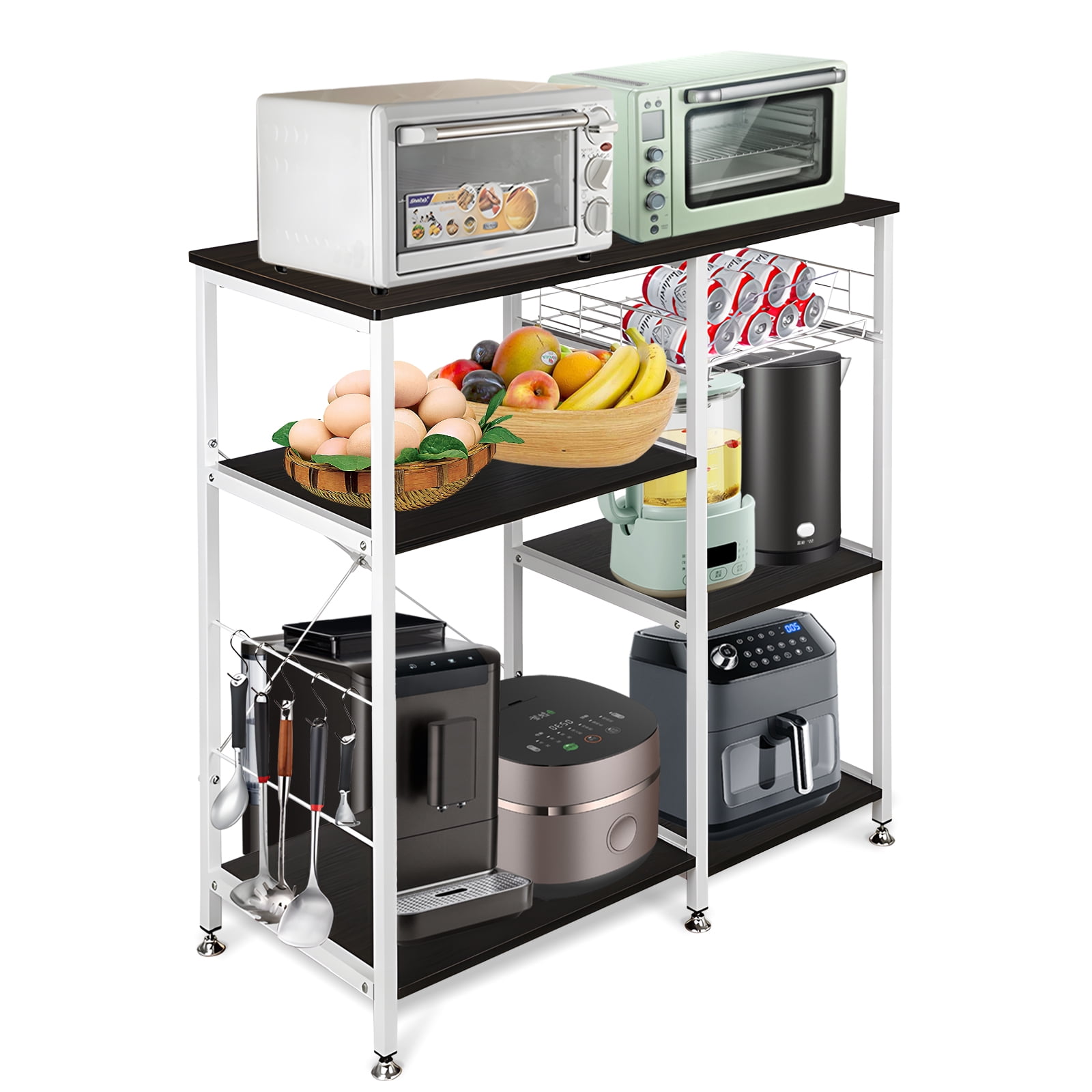 SYTHERS 3Tier Bakers Rack for Kitchen, Coffee Bar Microwave Stand
