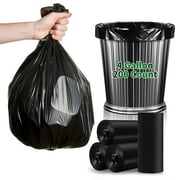SYTHERS 4 Gallon Small Trash Bags, 200 Counts Wastebasket Bags Extra Thick Unscented Garbage Bags for Bathroom, Bedroom, Office, Kitchen, Home, Black