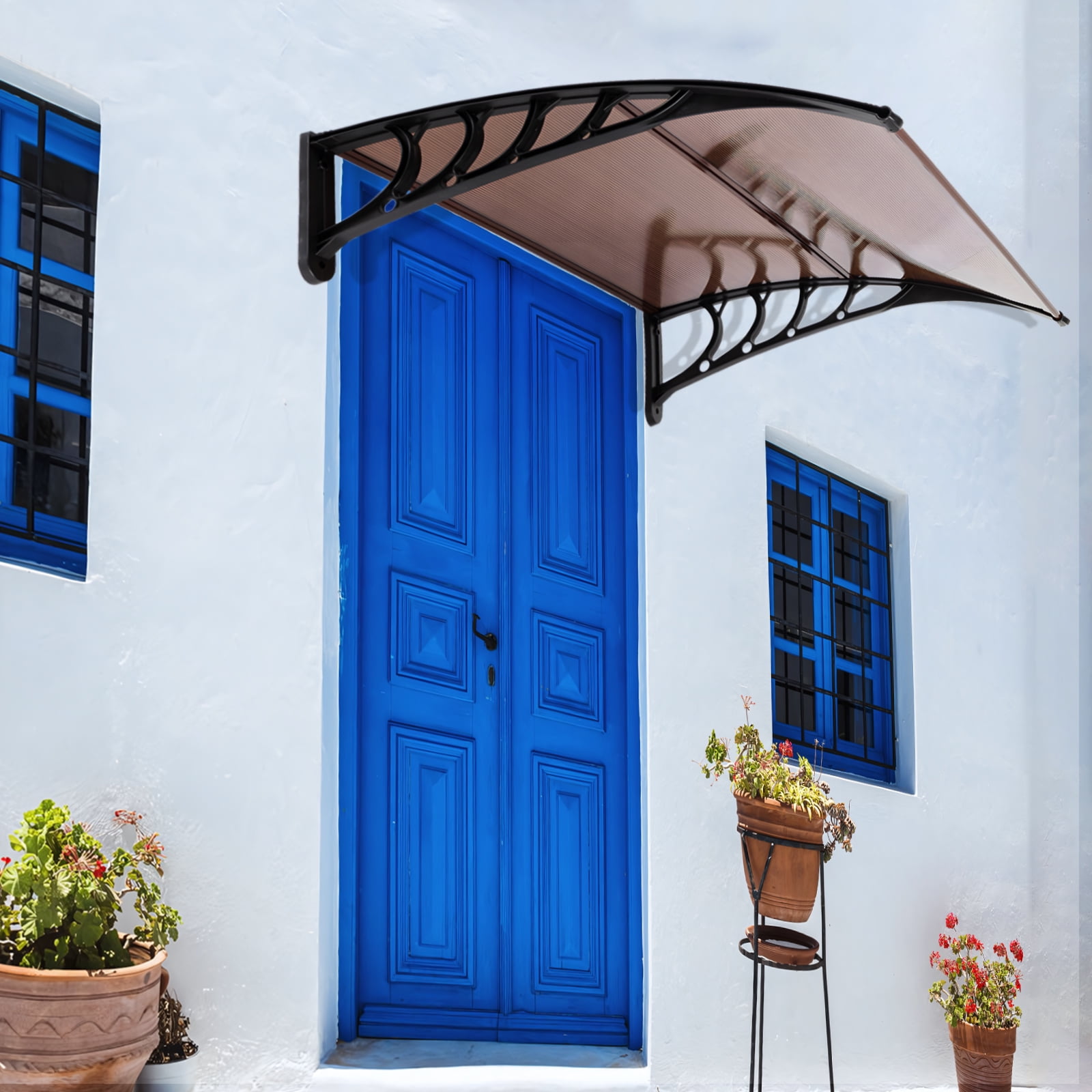 SYTHERS 40"x 40" Window Awning Door Canopy, Front Door Outdoor Patio