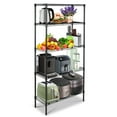 thumbnail image 1 of SYTHERS 5-Shelf Metal Storage Rack, 36"x 70"x 14" Wire Shelving Unit with Wheels, Bakers Rack Heavy Duty Kitchen Organizer Shelf, Capacity for 180 lbs, Black, 1 of 8