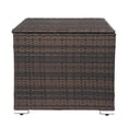thumbnail image 1 of SYTHERS 67 Gallon Waterproof Rattan Deck Box Indoor Outdoor Wicker Storage Container, for Patio Cushions, Gardening Tools and Toys, Brown, 1 of 10