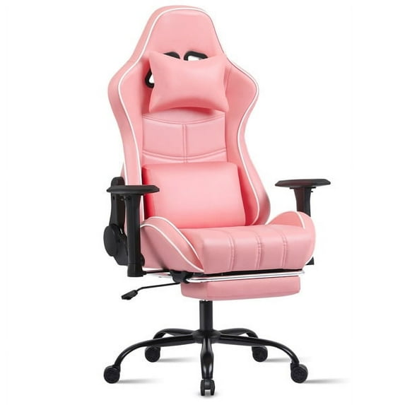 SYTHERS Adjustable Lumbarr Ergonomic Gaming Chairfor Adults 400lb Big and Tall, Pink