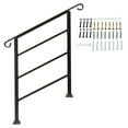 thumbnail image 1 of SYTHERS Adjustable Outdoor Handrails, Fit 1-3 Steps Matte Black Stair Rail Wrought Iron Handrail with Installation Kit Hand Rails for Outdoor Steps, 1 of 9