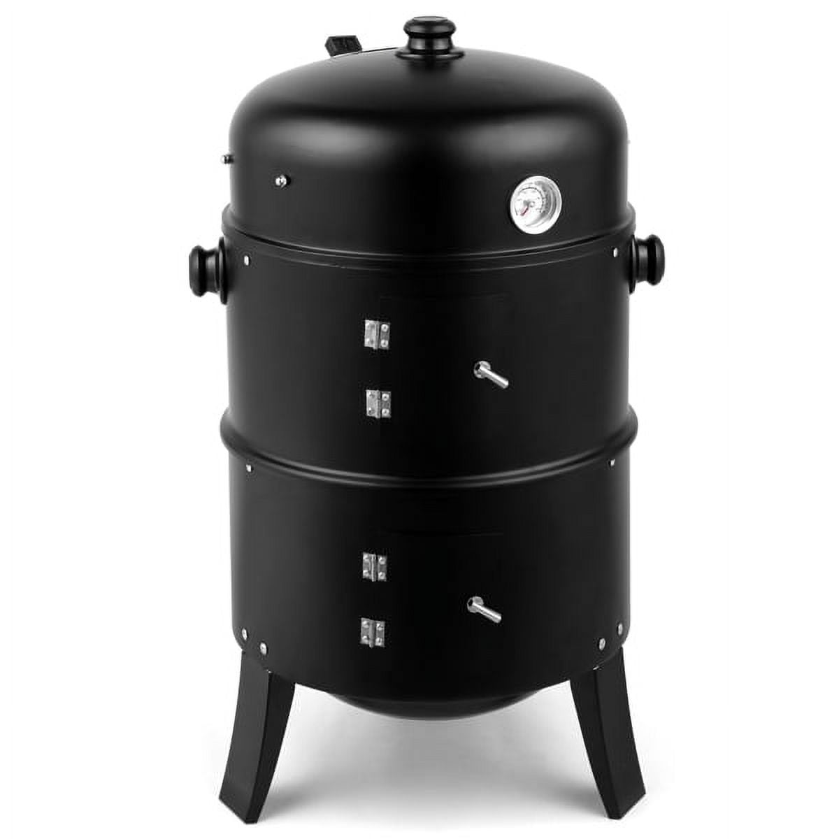 Sythers Charcoal Smoker Bbq Grill, 3in1 Outdoor Vertical Smoke Portable 