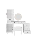 thumbnail image 1 of SYTHERS Modern Makeup Vanity Table Set with Side Cabinet, Nightstand, and LED Mirror, 1 of 8