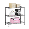 thumbnail image 1 of SYTHERS Simple Heavy Duty 3-Shelf Shelving, Wire Shelving Units Adjustable Metal Storage Rack, 23.22"D x 13.39"W x 31.5"H Pantry Shelves for Kitchen Garage Commercial Small Places, Black, 1 of 3